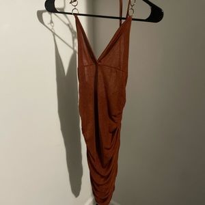 Backless brown dress